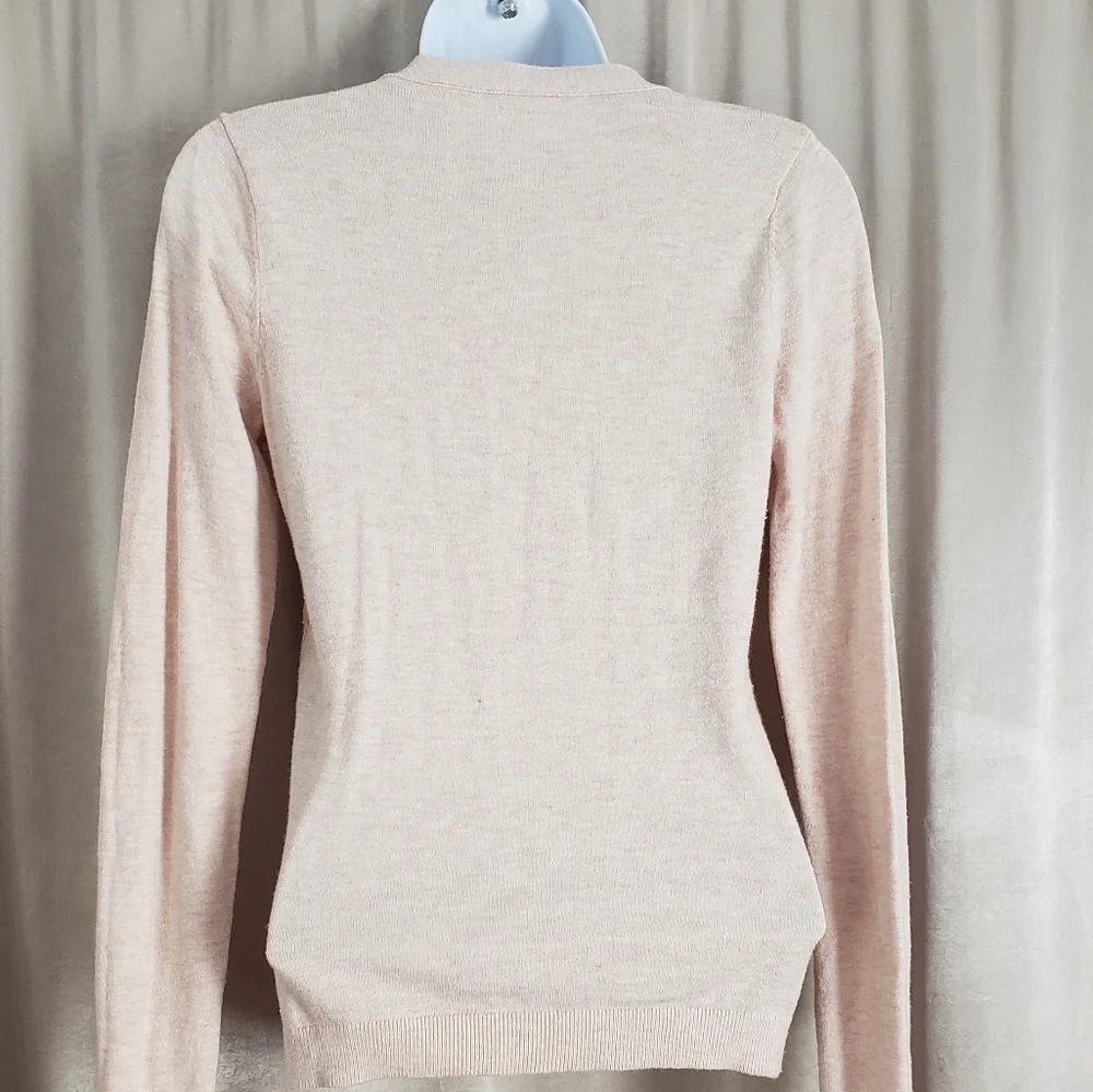 NWOT Anthropologie Moth pink cable knit cotton wool blend cardigan Womens Small - Picture 4 of 7